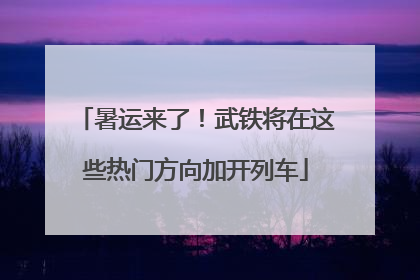 暑运来了！武铁将在这些热门方向加开列车
