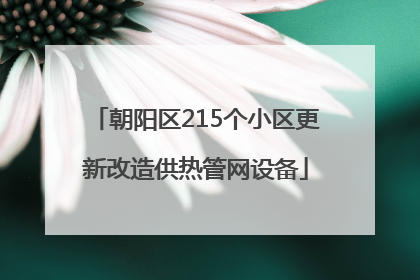 朝阳区215个小区更新改造供热管网设备
