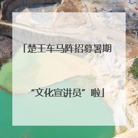楚王车马阵招募暑期“文化宣讲员”啦