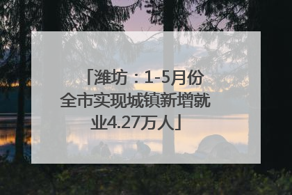 潍坊：1-5月份全市实现城镇新增就业4.27万人