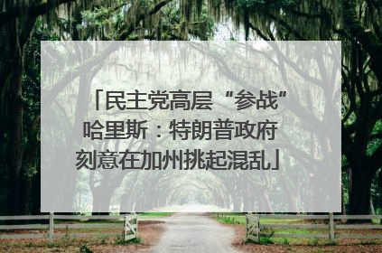 民主党高层“参战” 哈里斯：特朗普政府刻意在加州挑起混乱