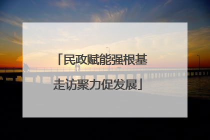 民政赋能强根基 走访聚力促发展