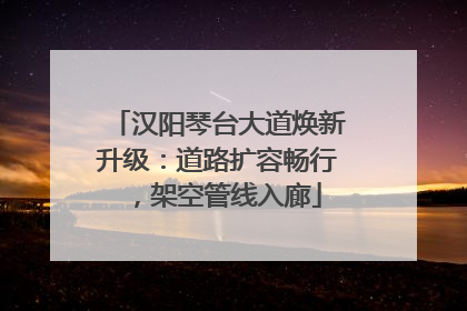 汉阳琴台大道焕新升级：道路扩容畅行，架空管线入廊