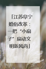 江苏阜宁婚俗改革：一把“小扇子”扇动文明新风尚