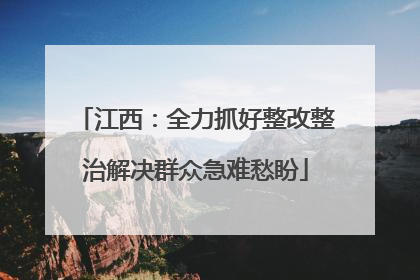 江西：全力抓好整改整治解决群众急难愁盼