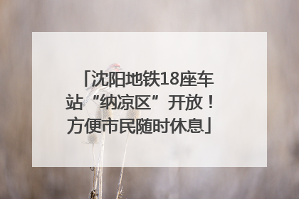 沈阳地铁18座车站“纳凉区”开放！方便市民随时休息
