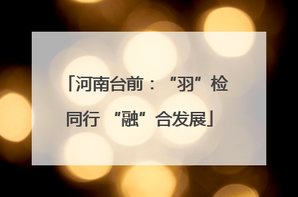 河南台前：“羽”检同行 “融”合发展
