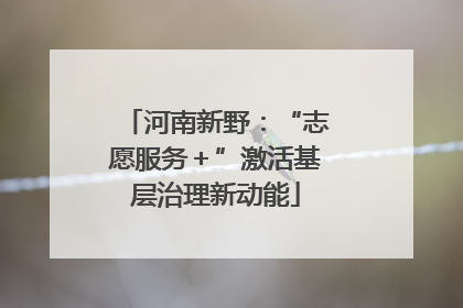 河南新野：“志愿服务＋”激活基层治理新动能