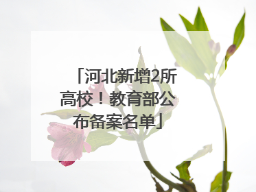 河北新增2所高校！教育部公布备案名单