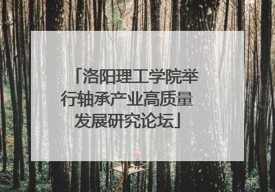 洛阳理工学院举行轴承产业高质量发展研究论坛