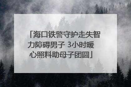 海口铁警守护走失智力障碍男子 3小时暖心照料助母子团圆