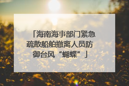 海南海事部门紧急疏散船舶撤离人员防御台风“蝴蝶”