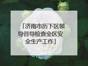 济南市历下区领导督导检查全区安全生产工作