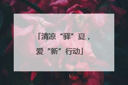 清凉“驿”夏，爱“新”行动