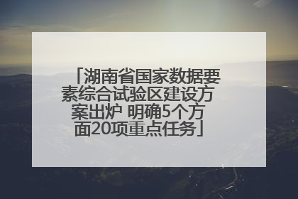 湖南省国家数据要素综合试验区建设方案出炉 明确5个方面20项重点任务