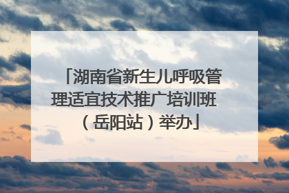 湖南省新生儿呼吸管理适宜技术推广培训班（岳阳站）举办