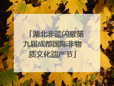 湖北非遗闪耀第九届成都国际非物质文化遗产节