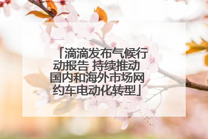 滴滴发布气候行动报告 持续推动国内和海外市场网约车电动化转型