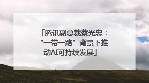 腾讯副总裁蔡光忠：“一带一路”背景下推动AI可持续发展