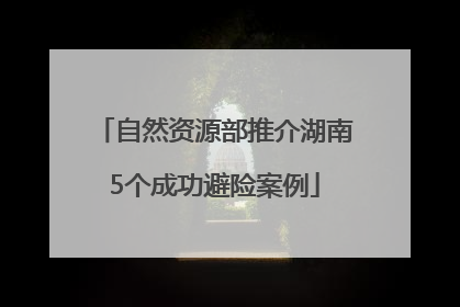 自然资源部推介湖南5个成功避险案例