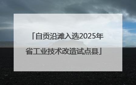 自贡沿滩入选2025年省工业技术改造试点县