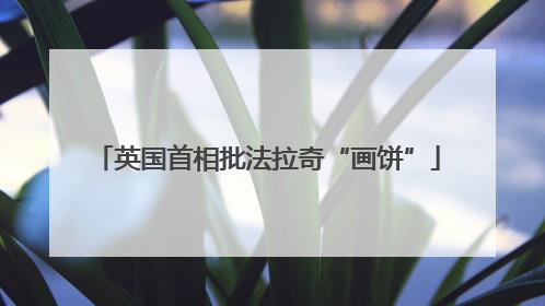 英国首相批法拉奇“画饼”
