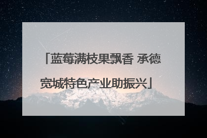 蓝莓满枝果飘香 承德宽城特色产业助振兴