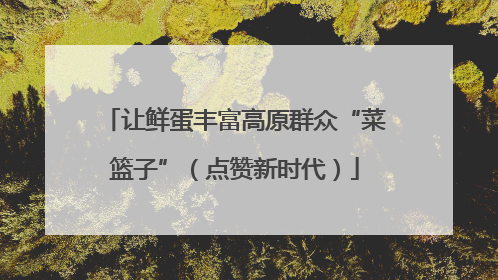 让鲜蛋丰富高原群众“菜篮子”（点赞新时代）