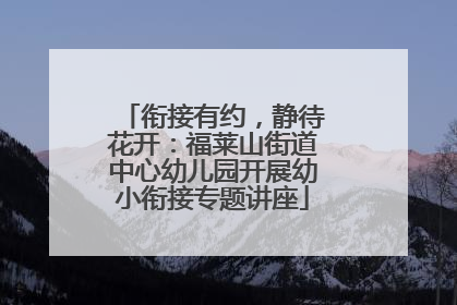 衔接有约，静待花开：福莱山街道中心幼儿园开展幼小衔接专题讲座