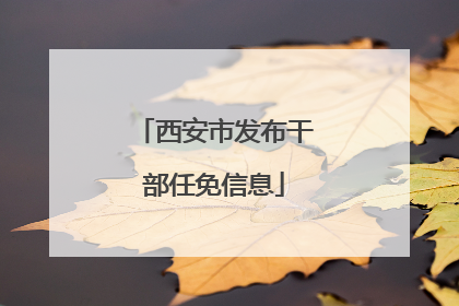 西安市发布干部任免信息