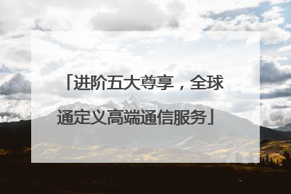 进阶五大尊享，全球通定义高端通信服务