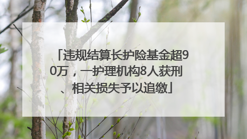 违规结算长护险基金超90万，一护理机构8人获刑、相关损失予以追缴
