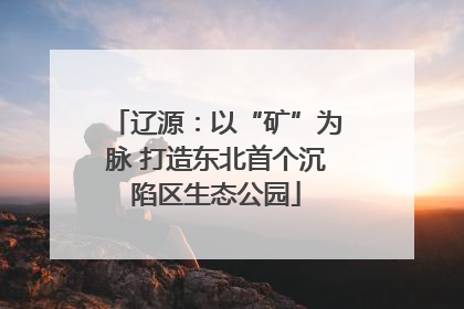 辽源：以“矿”为脉 打造东北首个沉陷区生态公园