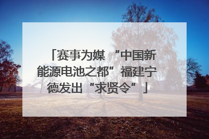 赛事为媒 “中国新能源电池之都”福建宁德发出“求贤令”