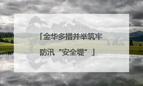金华多措并举筑牢防汛“安全堤”
