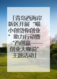 青岛西海岸新区开展“喵小创贷你创业”助力行动暨“西创赢——创业大咖说”主题活动
