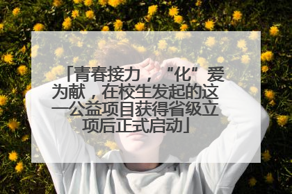 青春接力，“化”爱为献，在校生发起的这一公益项目获得省级立项后正式启动