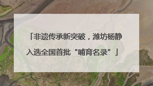 非遗传承新突破，潍坊杨静入选全国首批“哺育名录”