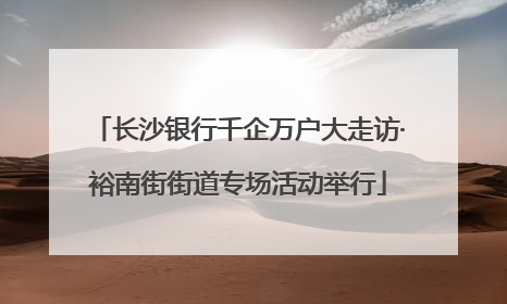 长沙银行千企万户大走访·裕南街街道专场活动举行