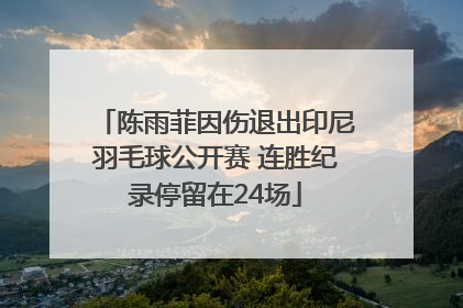 陈雨菲因伤退出印尼羽毛球公开赛 连胜纪录停留在24场