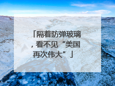 隔着防弹玻璃，看不见“美国再次伟大”