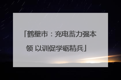 鹤壁市：充电蓄力强本领 以训促学砺精兵