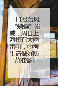 1号台风“蝴蝶”发威，周日上海将有大雨雷电，中考生请做好防范准备