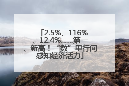 2.5%、116%、12.4%……第一、新高！“数”里行间感知经济活力