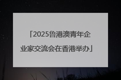 2025鲁港澳青年企业家交流会在香港举办