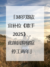 38岁郑欣宜补位《歌手2025》，此前因抑郁症停工两年