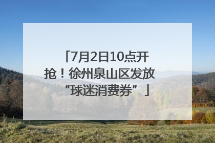 7月2日10点开抢！徐州泉山区发放“球迷消费券”