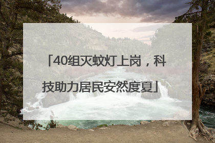 40组灭蚊灯上岗，科技助力居民安然度夏