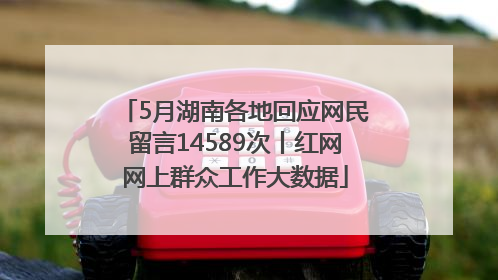 5月湖南各地回应网民留言14589次丨红网网上群众工作大数据