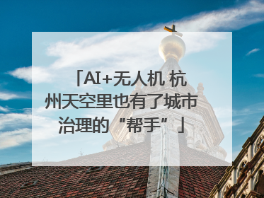 AI+无人机 杭州天空里也有了城市治理的“帮手”